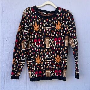 BDG Cannabis patterned sweater